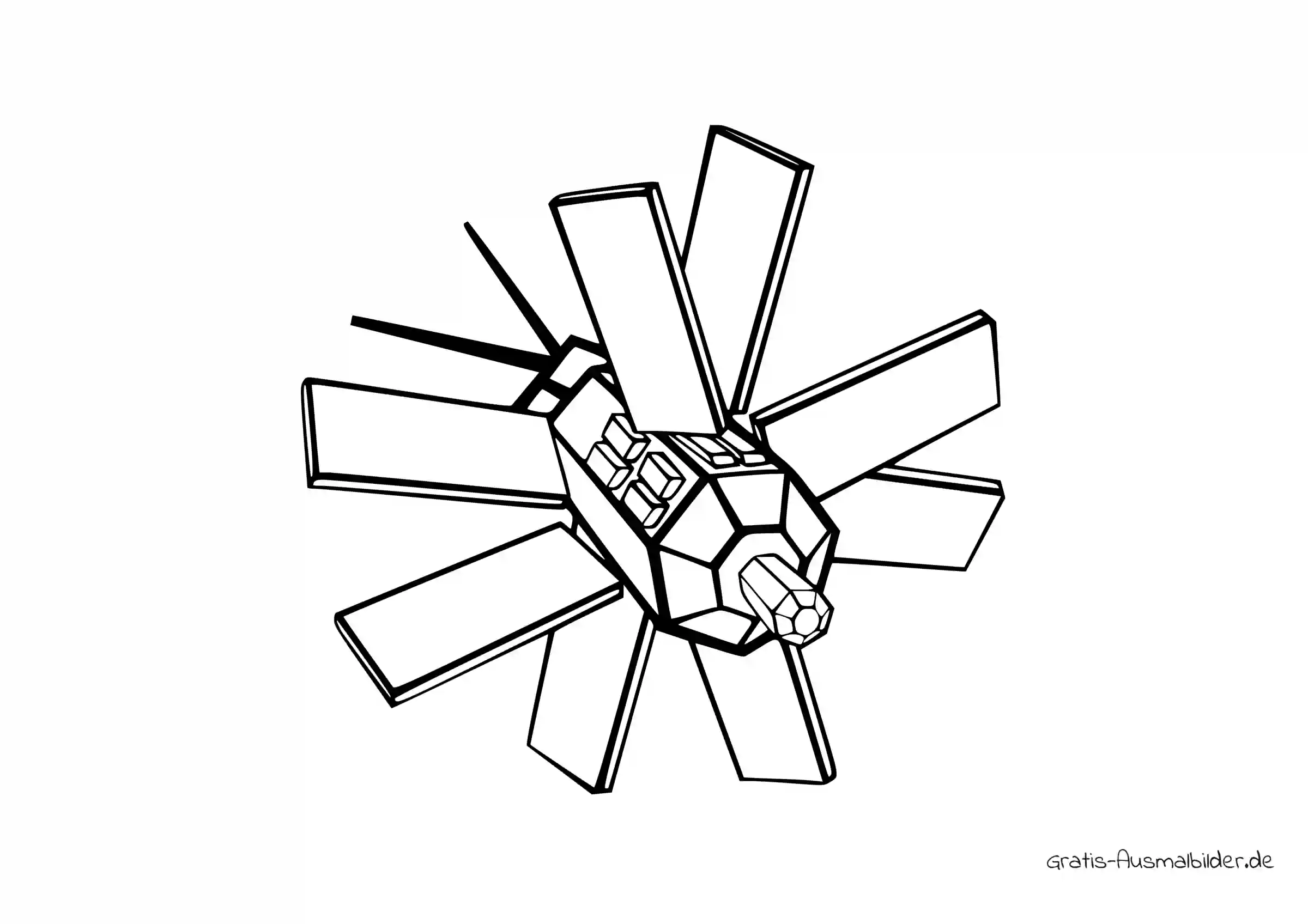 Ausmalbild Satellit im All schwebt