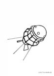 Ausmalbild Satellit mit drei Füßen