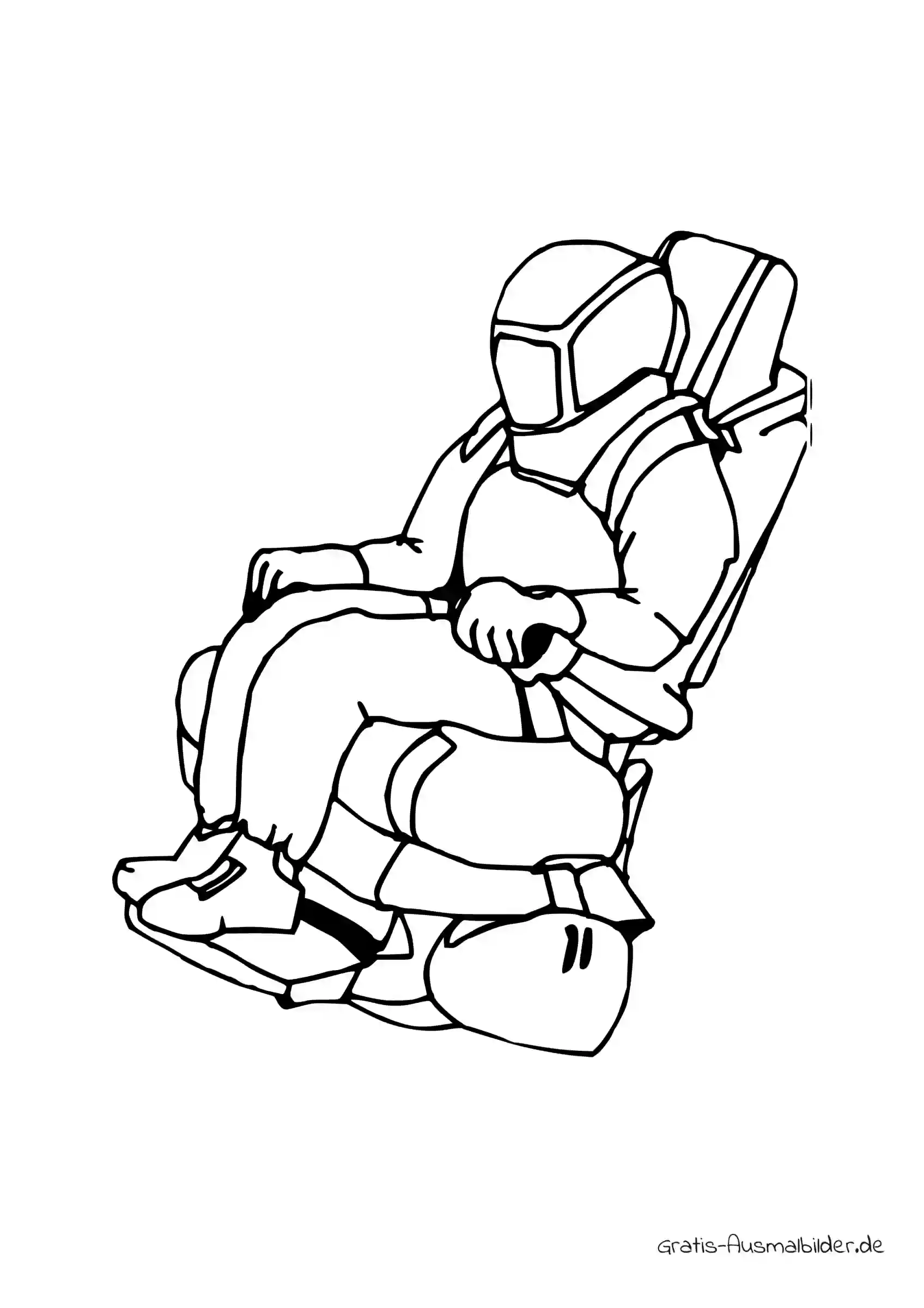 Ausmalbild Astronaut in Sessel