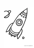 Ausmalbild Rakete für Kinder