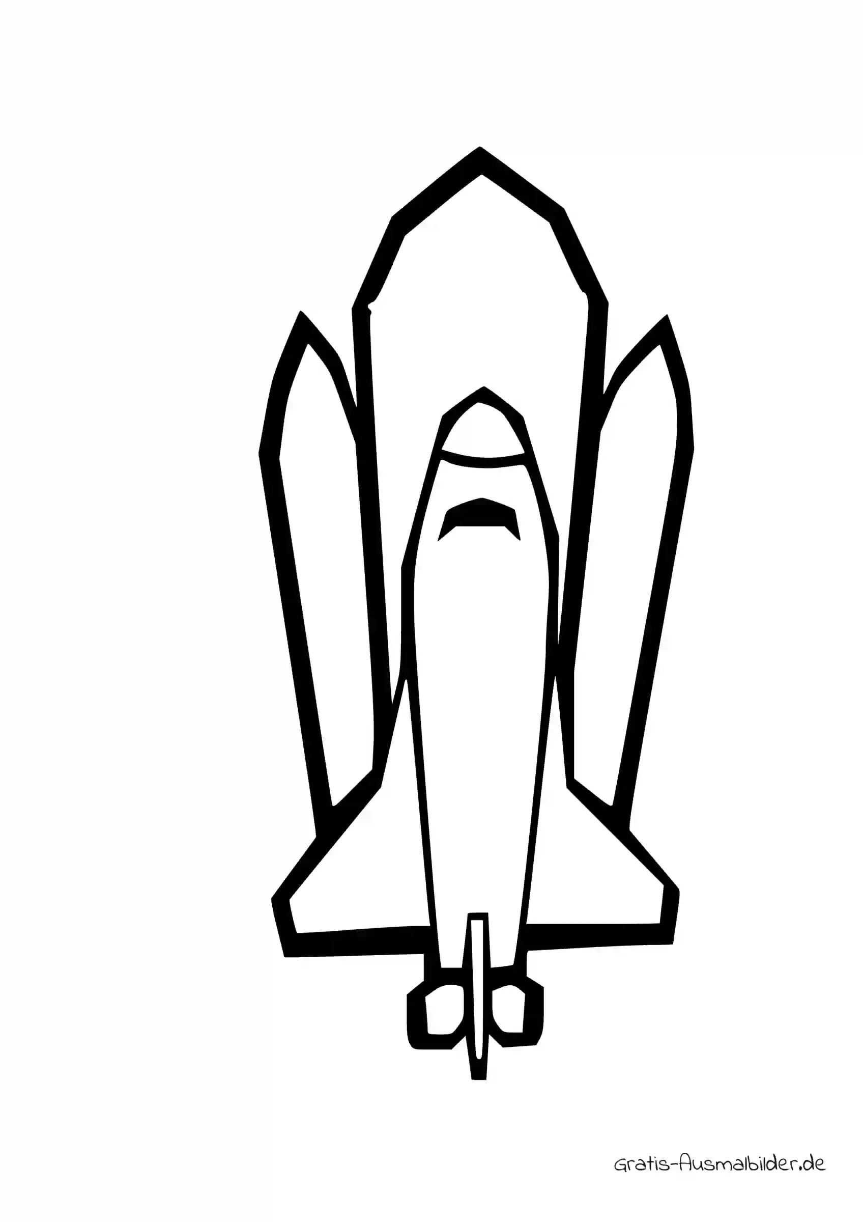 Ausmalbild Space Shuttle mit Booster
