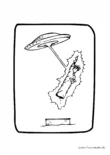 Ausmalbild Ufo klaut Freiheitsstatur