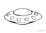 Ausmalbild Ufo mit Kreisen