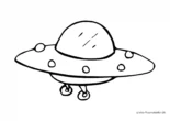 Ausmalbild Untertasse UFO