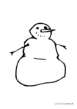Ausmalbild Einfacher Schneemann