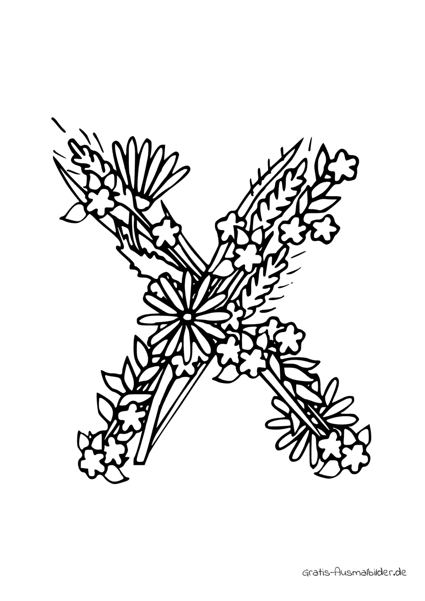 Ausmalbild X aus Pflanzen